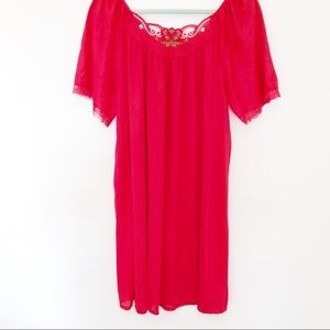 Vintage Red Lingerie Sleepwear Pj's Slip